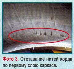 отставание нитей корда